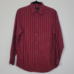 Y2K Claiborne Mens Stitched Button Up Shirt Size M Long Sleeve Cotton Collar